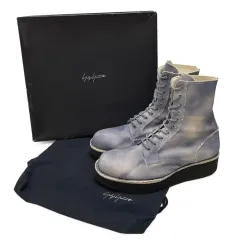 【美品】Y-3 YOHJI YAMAMOTO ヨウジヤマモト　ブーツ　25cm ヨウジヤマモト×アディダス、リネン×レザーのレースアップブーツ「YY
