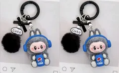 LABUBU ラブブ ぬいぐるみキーホルダー 黒2点セット コカコーラ