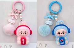 ラブブ ぬいぐるみキーホルダー ピンク2点セット コーラ LABUBU - メルカリ