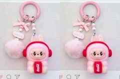 ラブブ ぬいぐるみキーホルダー ピンク2点セット コーラ LABUBU - メルカリ