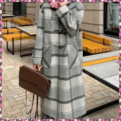 送料無料 トグルボタンロングコートチェック柄コート ビッグチェック フード付き 軽量ダッフルコートレディースカジュアルきれいめ 春秋フーディアウター 通勤通学ライトアウター ミモレ丈コート上品 着やせ秋服ゆったり おしゃれコート軽い