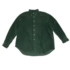 ZM1683  ラルフローレン　Ralph Lauren ダークグリーン コーズ　コーデュロイ　BLAIRE ビックシルエット　赤ポニー　 メンズ　XLサイズ