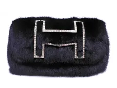 Bruno Magli ブルーノマリ ファー 2WAY クラッチ バッグ 黒 ◇■ レディース