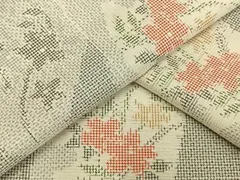 平和屋着物▽上質な紬　単衣　花冊子文　正絹　逸品　AAAS9699fy