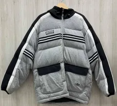 Adidas Down Jacket Cotton GRY AA-7121 L O アディダス ダウン ジャケット コットン グレー 古着 藤沢大庭店