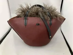 ikot イコット　レザー　ファー　バスケットトートバッグ　栗柄　3way 