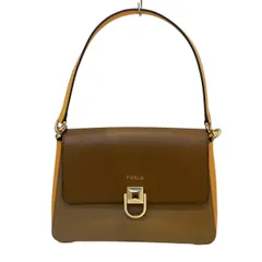 FURLA(フルラ) ショルダーバッグ - ダークブラウン×オレンジ×マルチ レザー