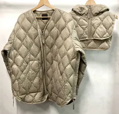 TAION 体温 ダウンジャケット フードビブス付き FRAMeWORK別注 ベージュ サイズ不明 中国製 表生地ナイロン 100% 裏生地ナイロン 100%