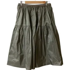 美品 FOXEY フォクシー Skirt DOLLY NOIR シルクタフタスカート 39704 サイズ42 グレージュ系 レディース 古着 中古 USED