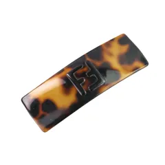 良品 FENDI フェンディ ロゴ バレッタ ヘアアクセサリー ブラウン レディース 古着 中古 USED