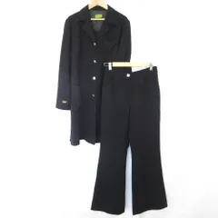 良品 OLLEBOREBLA オレボレブラ アルベロベロ ストレッチ ぶたさんボタン ロングジャケット フレアパンツ セットアップ ブラック レディース 古着 中古 USED