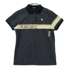 サイズ：2 PEARLY GATES パーリーゲイツ 2024年モデル 半袖ポロシャツ 総柄 ブラック系 [240101589662] ゴルフウェア レディース ストスト