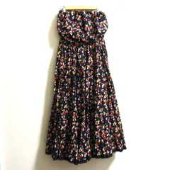 美品 MARIHA マリハ イエナ別注 草原の夢のドレス ベアトップワンピース ネイビー レディース 古着 中古 USED