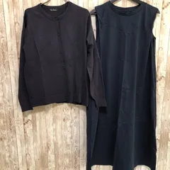 タ　Anne Coquine（アンコキーヌ）　ソロテックスワンピース&UVニットカーディガン　ネイビー　L　【未使用・タグ付き】