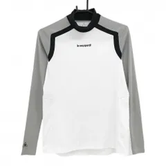 【美品】ルコックゴルフ ハイネックインナーシャツ 白×グレー×黒 レディース M ゴルフウェア le coq sportif