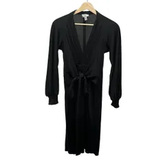 ISSA(イッサロンドン) ワンピース サイズUK6 S レディース美品  - 黒 長袖/ひざ丈/シルク