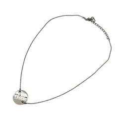 Christian Dior ディオール ネックレス ジュエリー アクセサリー 小物 サークル ロゴ メタル シルバー