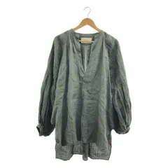 【美品】  JUN MIKAMI / ジュンミカミ | アイリッシュリネンタックスリーブブラウス | チャコールグレー | メンズ