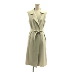 【美品】  BEIGE， / ベイジ | 異素材 切替 ベルテッド スリット スリーブレス コート | 2 | ベージュ系 | レディース