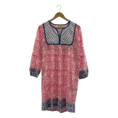 【美品】  SZ Blockprints / エスゼットブロックプリント | 総柄 ギャザー ボリューム ワンピース | S | ピンク/ブルー | レディース