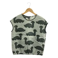 【美品】  mina perhonen / ミナペルホネン | 2024SS | sea birds / シーバード 総柄 ノースリーブ トップス | 36 | グレー/グリーン | レディース