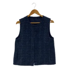 U-Big / ユービッグ | 石井毛皮 ツイード ベスト | M | ネイビー | レディース