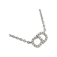 ☆☆Christian Dior クリスチャンディオール Clair D Lune CDロゴ ラインストーン ネックレス シルバー GP 箱・布袋有