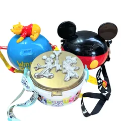 限定品　ミッキー&フレンズ　25周年記念　くまのプーさん　ポップコーンバケット　Disney 　東京ディズニーリゾート　ランド　お土産　グッズ　バッグ　ポップコーンバケツ　小物入れ　置物　Popcorn Bucket　当時物　まとめ 　【中古】【送料無料】