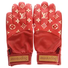 LOUIS VUITTON (ルイヴィトン) 17AW ×Supreme Monogram Leather Gloves シュプリーム モノグラム レザー グローブ 手袋 レッド MP1892