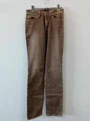 ピB114●SOMETHING●サムシング●フレア●デニム●パンツ●size27x32●ブラウン●日本製