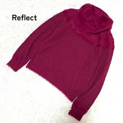 【Reflect】リフレクト ウール混 ラメ入り タートルネック ニット セーター ワインレッド 赤系 日本製 サイズ９ M
