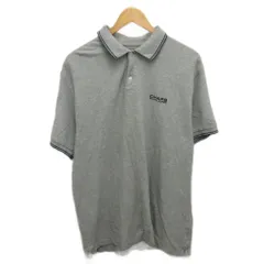 チャップス CHAPS ラルフローレン 古着 ポロシャツ 袖ライン 半袖 ロゴ刺繍 L グレー ■MET2