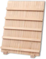 UME-STAR アクセサリースタンド ジュエリースタンド 木製 マルシェ什器 台 陳列棚 展示台 コレクションラック 縦 5段 (ナチュラル,  約30cm x 40cm)