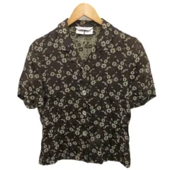 スポーツマックス マックスマーラ SPORT MAX オープンカラーシャツ 半袖 総柄 40 ダークブラウン ■MET2