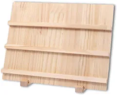 UME-STAR アクセサリースタンド ジュエリースタンド 木製 マルシェ什器 台 陳列棚 展示台 コレクションラック 縦 5段 (ナチュラル,  約30cm x 40cm)