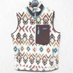 美品 patagonia パタゴニア Ws Classic Retro-X Vest レトロX フリース ベスト 23083 M オフホワイト マルチカラー レディース 古着 中古 USED