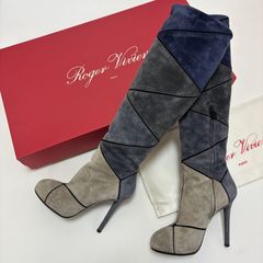 ロジェヴィヴィエ メリージェーン スウェード ブラック 36 23cm ROGER VIVIER - ロジェヴィヴィエ メリージェーン スウェード ブラック