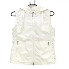 ヒールクリーク 2WAYアウターベスト 白 フード着脱可 裏地付 ダブルジップ レディース 42(L) ゴルフウェア Heal Creek
