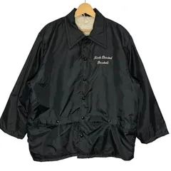 ボアコーチジャケット ヴィンテージ Baseballチーム刺繍 アウター ナイロンジャケット フロント刺繡  USA製 ブラック