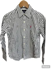 ZM1681 【美品】RALPH RAUREN SPORT ラルフローレンスポーツ　ストライプシャツ　ホワイト×ブラック　レディース　サイズ7