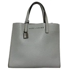 美品 MARC JACOBS マークジェイコブス ミニ グラインド ショッパー トート 2WAY ショルダーバッグ ライトグレー レディース 古着 中古 USED