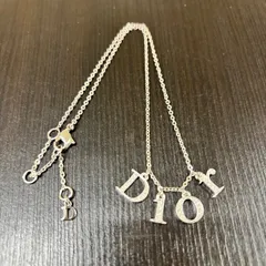 ◼︎ 美品 Christian Dior ディオール ネックレス シルバー ストーン ロゴ