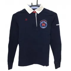 ジャックバニー 長袖ポロシャツ ネイビー 襟白 胸ロゴ コットン100％  レディース 0(S) ゴルフウェア Jack Bunny