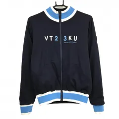 【美品】23区ゴルフ リバーシブルジャケット ネイビー×白 ネック・袖口・裾ライン 裏ニット レディース I(M) ゴルフウェア 23区