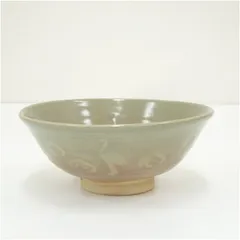 東峰造　鶴雲文茶碗  茶道 抹茶 おしゃれ 抹茶茶碗 抹茶碗 和食器 レトロ 茶器 骨董 茶わん 茶会 茶の湯