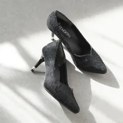 [レースブラック]パンプス ハイヒール 7cmヒール ストラップ ポインテッドトゥ 痛くない 柔らかい 疲れない 歩きやすい おしゃれ きれいめ 靴 軽量 黒 ブラック 冠婚葬祭 結婚式 フォーマル オケージョン パーティ ドレス k138-377606