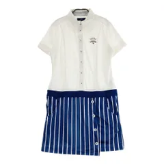 サイズ：M CALLAWAY キャロウェイ  半袖ワンピース ストライプ柄 ホワイト系 [240101588337] ゴルフウェア レディース ストスト