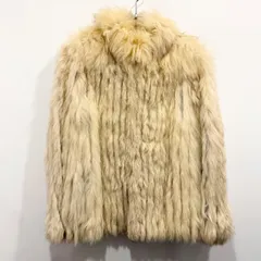 フォックスファー 毛皮ジャケット ホワイト系 クリーム【送料込み】