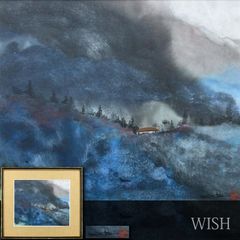 真作】【WISH】室井東志生「叢」日本画 6号 共シール ◇叢に潜む静かな