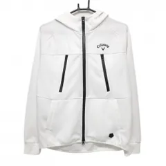 キャロウェイ ジップパーカー 白×黒 胸元ロゴ メンズ M ゴルフウェア Callaway